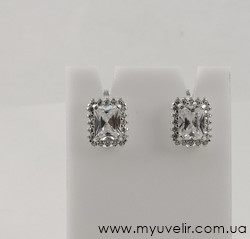 Сережки с прямоугольным камнем  